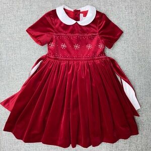 Marie Antoinette 6y red velvet dress with hand-stitched details EUC